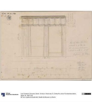 Berlin. Schloss Glienicke (?). Entwurf zu einer Fensterdekoration