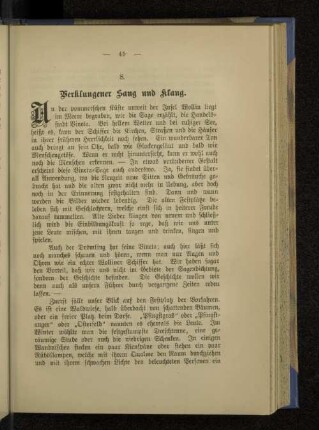 8. Verklungener Sang und Klang.