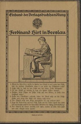 Einband der Verlagsbuchhandlung Ferdinand Hirt in Breslau