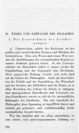 B. Wesen und Schwäche des Realismus