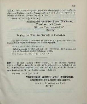 90. Ministerial-Bekanntmachung, betreffend Zulassung der Badischen Feuerversicherungs-Bank zu Karlsruhe zum Geschäftsbetrieb im Großherzogthum