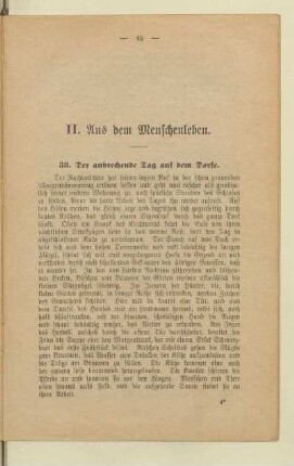 II. Aus dem Menschenleben