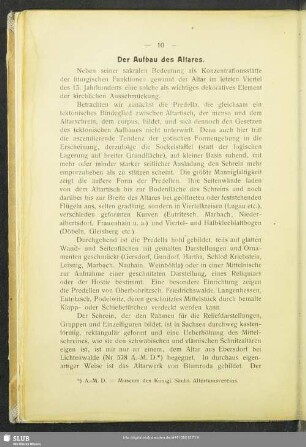 Der Aufbau des Altares