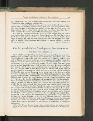 Von den wirtschaftlichen Grundlagen im alten Neumünster