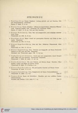 Steinzeug (Nr. 1-11)