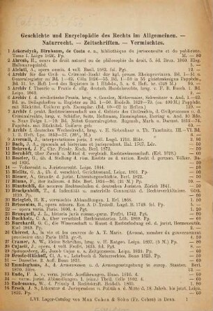 Antiquarischer Lager-Catalog von Max Cohen & Sohn (Fr. Cohen) in Bonn. 56. 1879