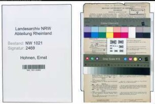 Entnazifizierung Ernst Hohnen , geb. 11.03.1894 (Lebensmittelgrosshaendler)