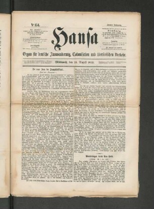 No. 154. Mittwoch, den 24. August 1853.