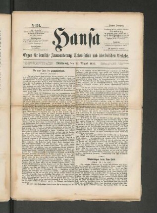 No. 154. Mittwoch, den 24. August 1853.
