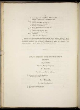 Catalogo sistematico dei Pesci Fossili di Chiavòn.