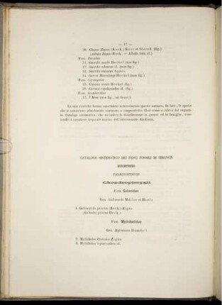 Catalogo sistematico dei Pesci Fossili di Chiavòn.