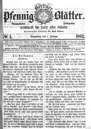 No. 5, Sonnabend, den 1. Februar