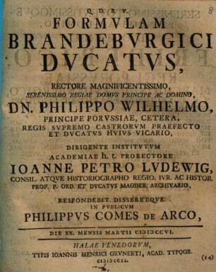 Formulam Brandeburgici ducatus