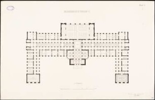 Kollegiengebäude der Kaiser-Wilhelm-Universität Straßburg Wettbewerb: Grundriss 1.OG