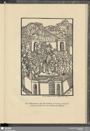 Der Titelholzschnitt nach dem einzigen im Freiberger Exemplar erhaltenen Kupferstich eines unbekannten Meisters