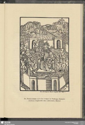 Der Titelholzschnitt nach dem einzigen im Freiberger Exemplar erhaltenen Kupferstich eines unbekannten Meisters