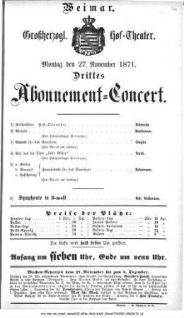 Drittes Abonnement=Concert