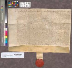 Octrooi van den Raad van Brabant voor Floris van Brederode, Heer van Kloetingen, en Theodora van Haeften, zijn vrouw, om van hun goederen in Brabant te disponeeren, 5 Juli 1596. Perkament met 1 uithangend zegel.