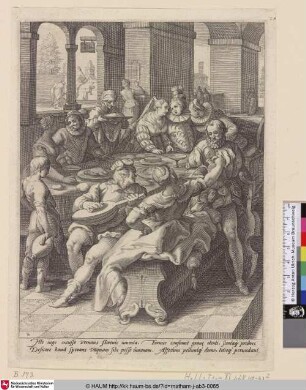 [Der verlorene Sohn verschwendet sein Vermögen; The prodigal son wasting his substance]