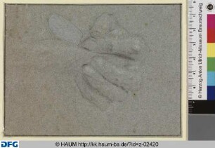 Skizze einer greifenden linken Hand mit gebogenen Fingern