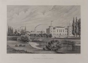 Forst (Lausitz): Stadtansicht von Nordosten (Brandenburgisches Album, Blatt 12)