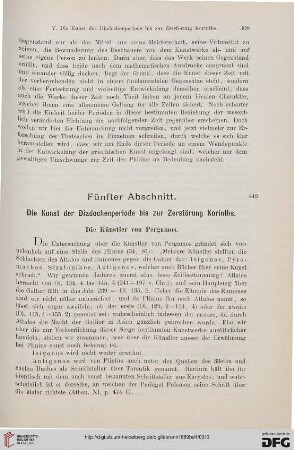Fünfter Abschnitt: Die Kunst der Diadochenperiode bis zur Zerstörung Korinths