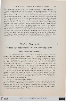 Fünfter Abschnitt: Die Kunst der Diadochenperiode bis zur Zerstörung Korinths
