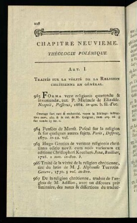 228-239, Chapitre Neuvieme. Theologie Polemique.