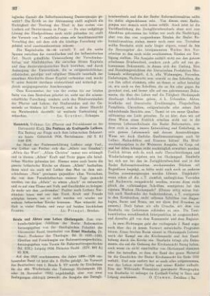 37-38 [Rezension] Oecolampadius, Johannes, Briefe und Akten zum Leben Oekolampads