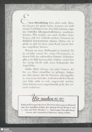 Etwas Abwechslung