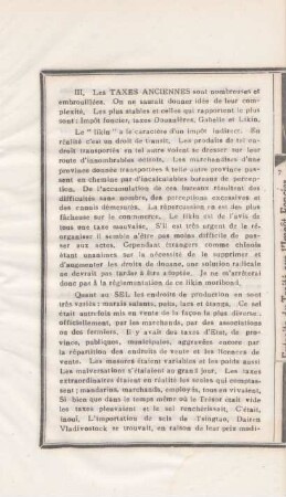 III. Les Taxes anciennes ...