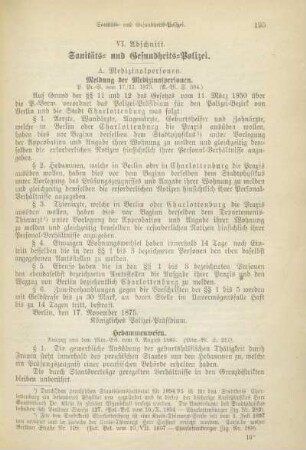 VII. Abschnitt. Sanitäts- und Gesundheits-Polizei