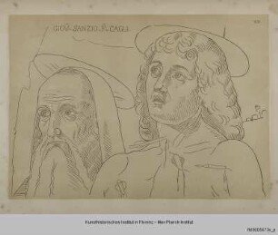 Die Heiligen Hieronymus und Sebastian (nach dem Madonnenbildnis von Giovanni Santo in der Galleria Nazionale in Urbino)