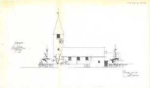 Gsaenger, Gustav; Blaichach / Allgäu (Bayern); Ev. Kirche - Vorprojekt, Nordseite (Ansicht)