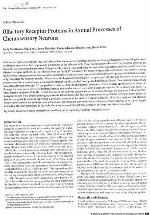 Olfactory receptor proteins in axonal processes of chemosensory neurons