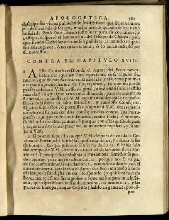 Contra El Capitulo XVIII.