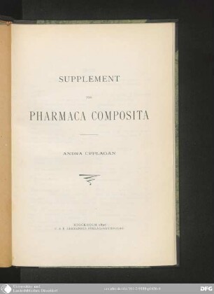 Supplement: Pharmaca composita