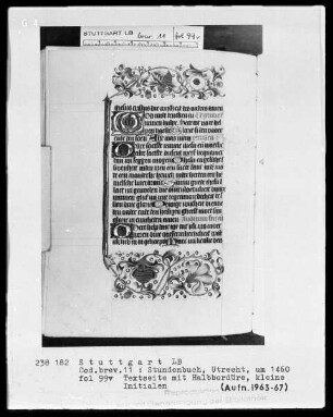 Niederländisches Stundenbuch (Handschrift der Brüder vom gemeinsamen Leben) — ---, Folio 99 versoTextblatt