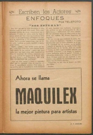 Escriben los Actores : Enfoques por Telefoto - "Nos esperan"
