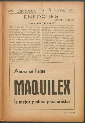 Escriben los Actores : Enfoques por Telefoto - "Nos esperan"