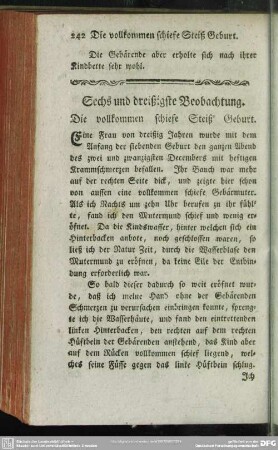 Sechs und dreißigste Beobachtung. Die vollkommen schiefe Steiß Geburt