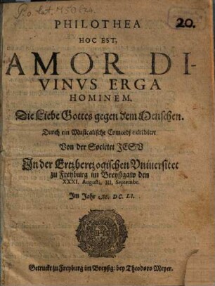 Philothea, hoc est, amor divinus erga hominem