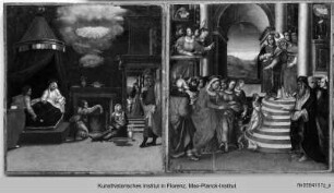 Marienkrönung : Geburt Marias und Darbringung Marias im Tempel
