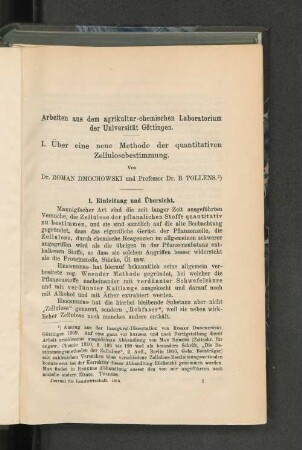 Arbeiten aus dem agrikultur-chemischen Laboratorium der Universität Göttingen.