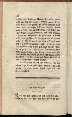V. Glücklicher Ehestand.