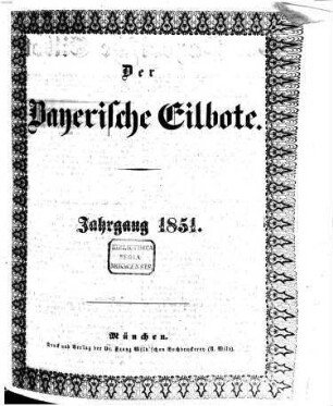 Baierscher Eilbote. 1851