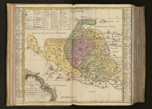Accurate Geographische Charte der Græflichen Stolbergl. Æmter, als Hohnstein, Stolberg, Hayn, Berenroda, Ebersburg, Wolfsberg, Ufftrungen, Rosla, und Questenb. nebst unterschiedliche angräntzenden : mit Königl. und Churfurstel. Sächsl. Privilegio