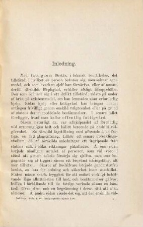 Bidrag till svenska fattiglastiftningens historia intill midten af adertonde århundradet
