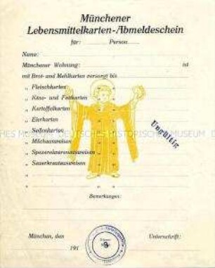 Formular für die Abmeldung von Lebensmittelkarten (blanko)