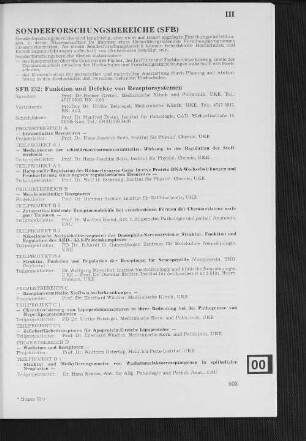 III. Sonderforschungsbereiche (SFB)